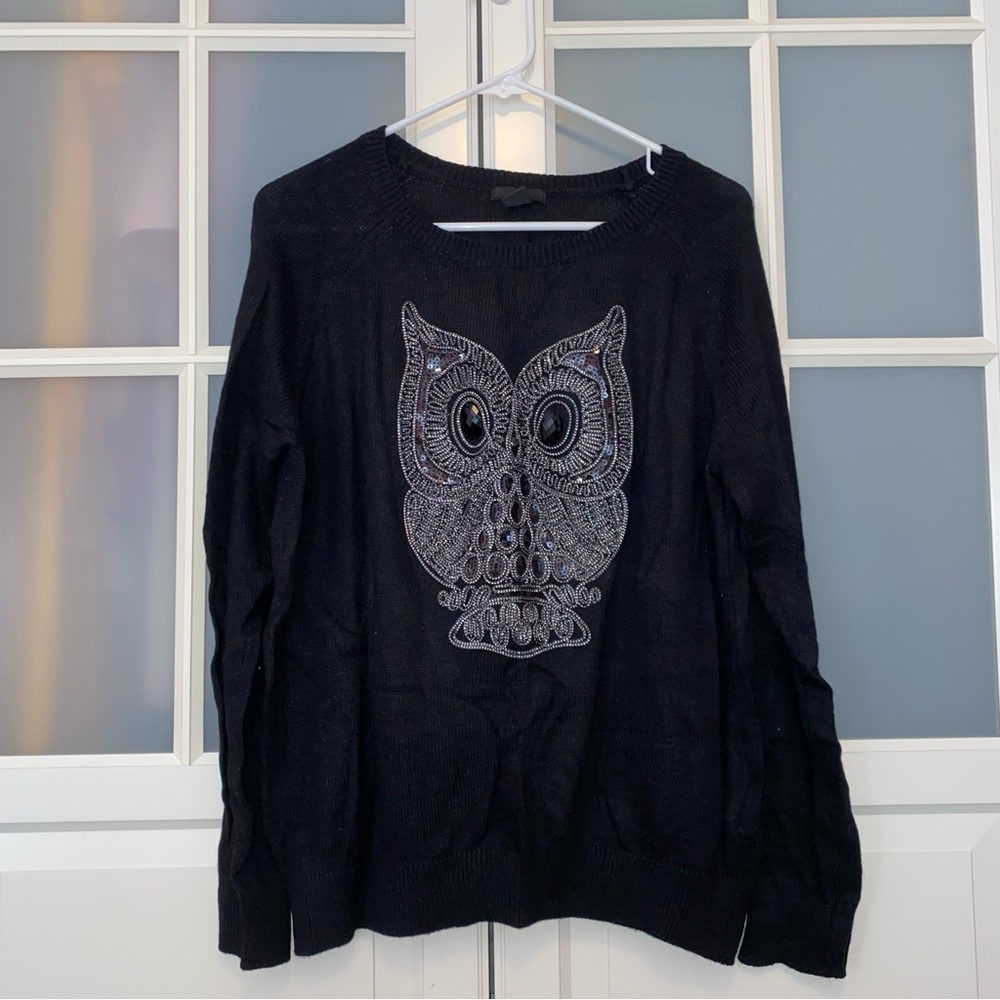 Embellished Owl Sweater
